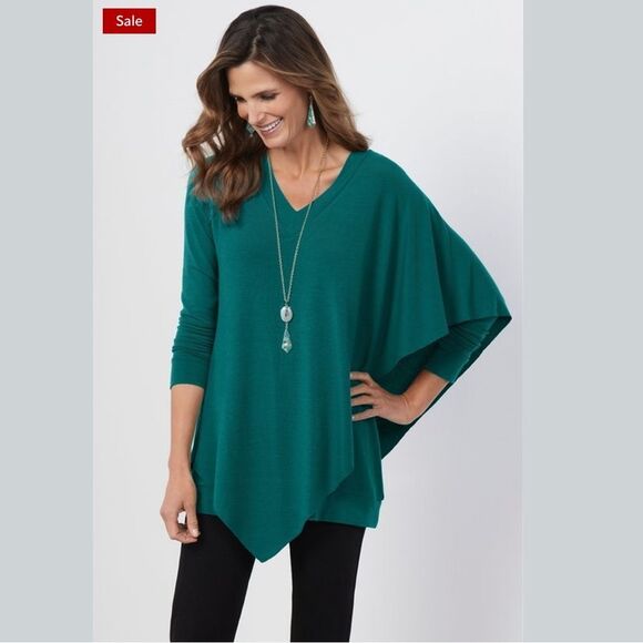 Soft Surroundings Madeline Tunic Top Sweater in Green Size Small - Picture 1 of 9